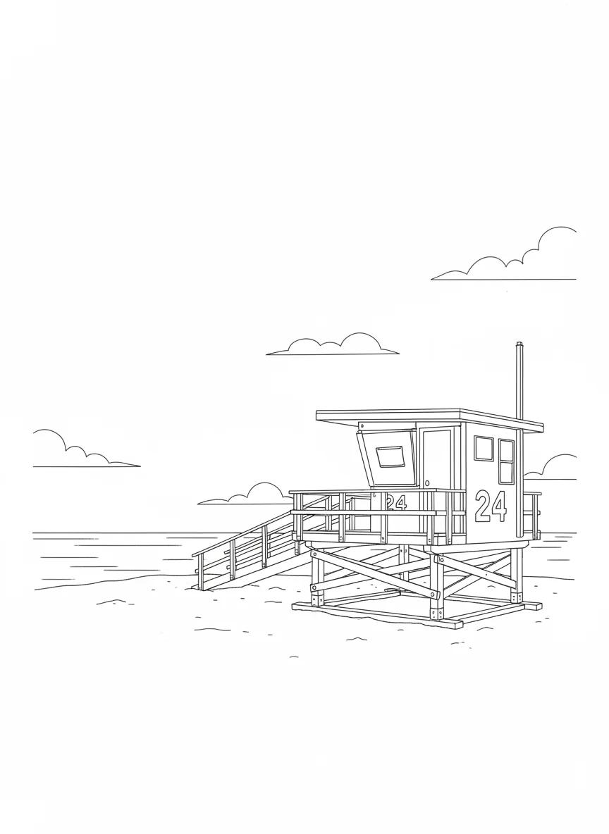 Santa Monica California Landmarks: Adult Coloring Book - Page 4