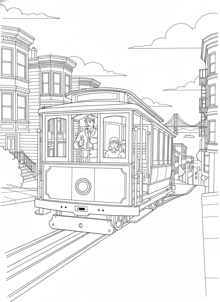 San Francisco City Scenes: Detailed Adult Coloring Book - Page 3