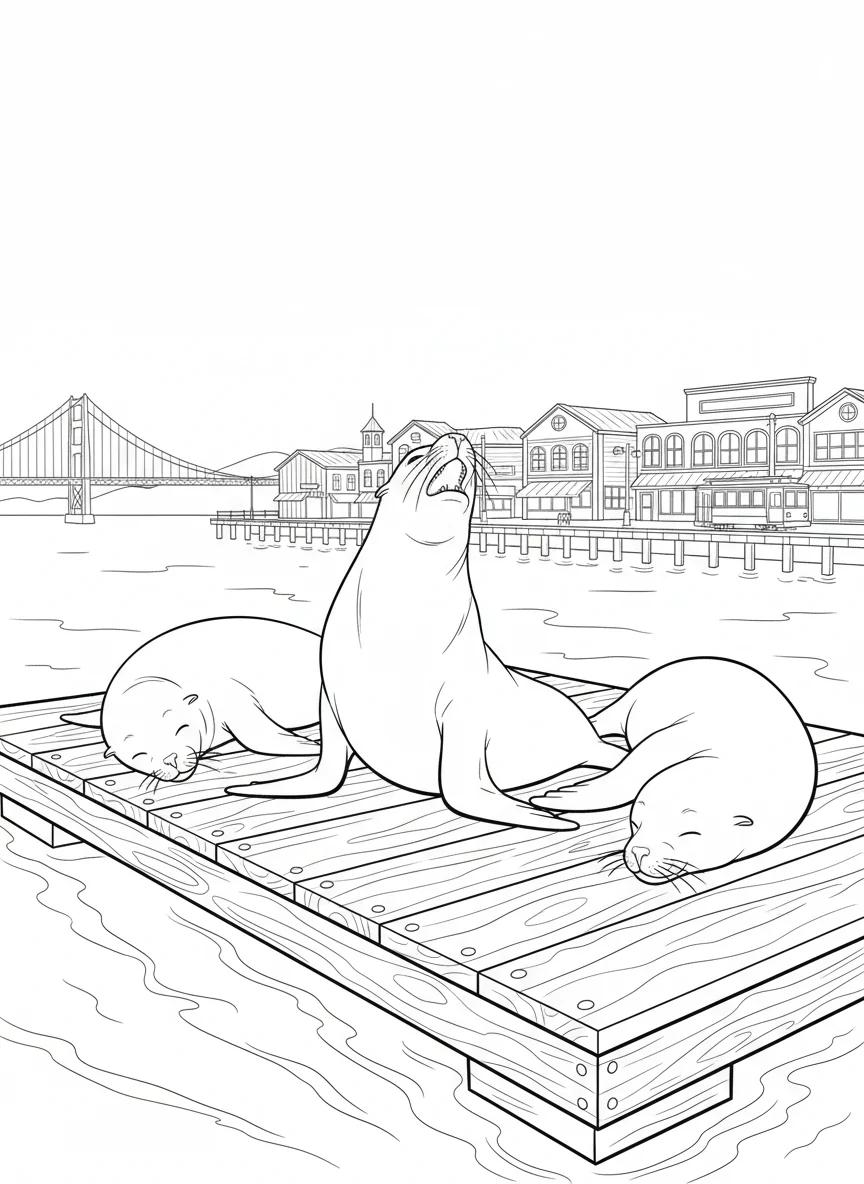 San Francisco City Scenes: Detailed Adult Coloring Book - Page 4