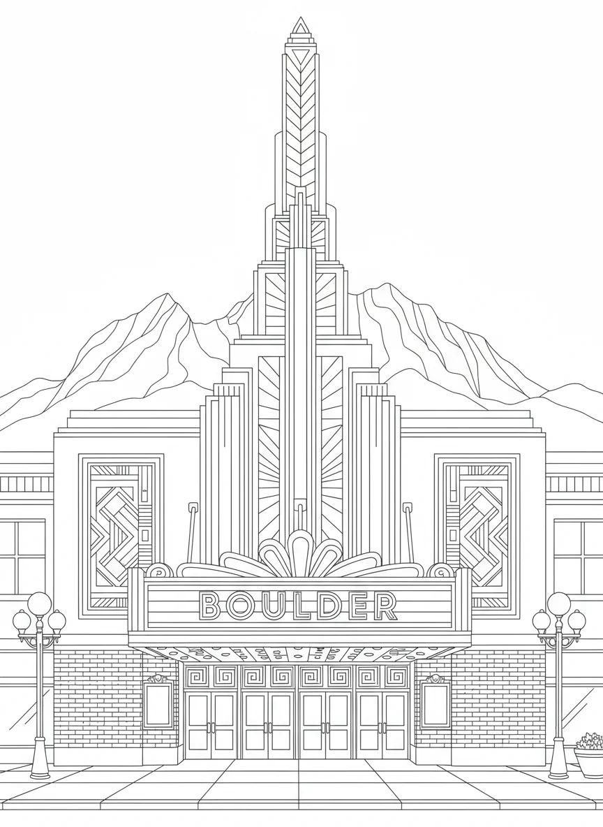 Boulder Colorado Landmarks & Nature: Adult Coloring Book - Page 4