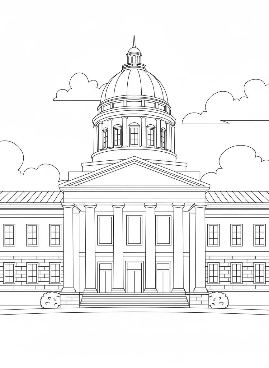 Raleigh, North Carolina Landmarks: Adult Coloring Book - Page 2