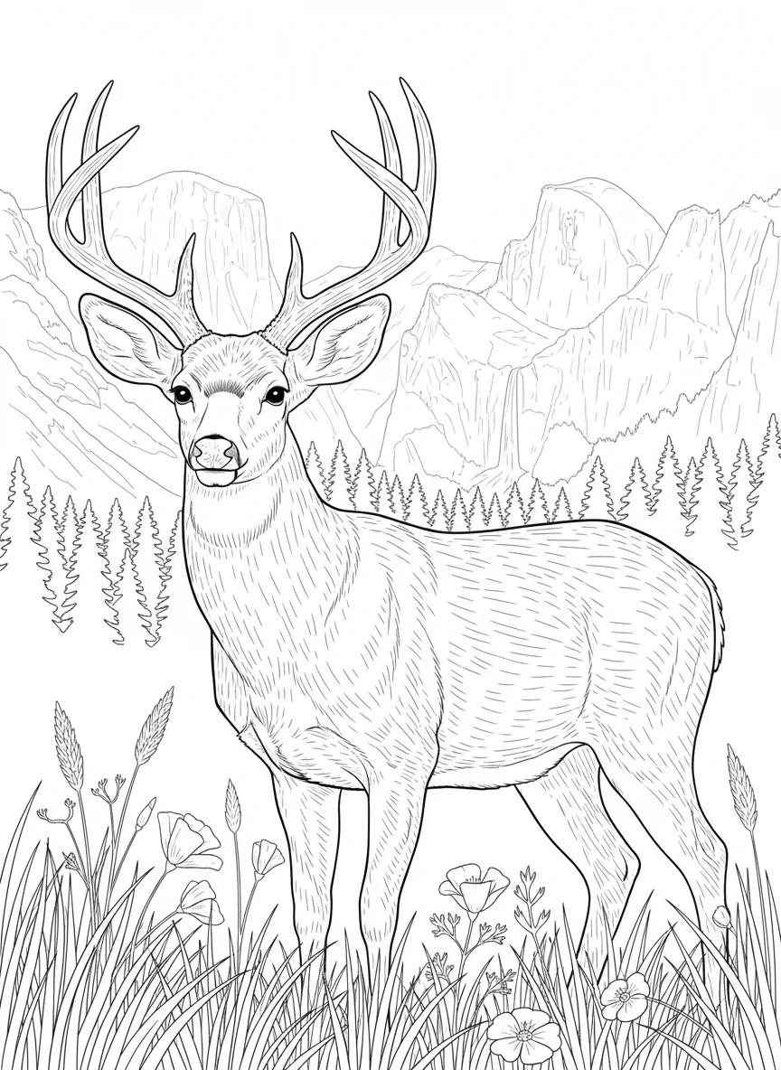 Yosemite National Park Landscapes: Adult Coloring Book - Page 2