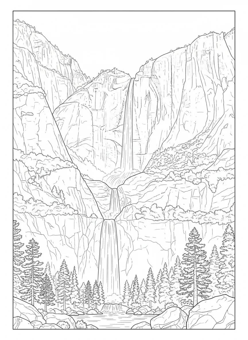 Yosemite National Park Landscapes: Adult Coloring Book - Page 3