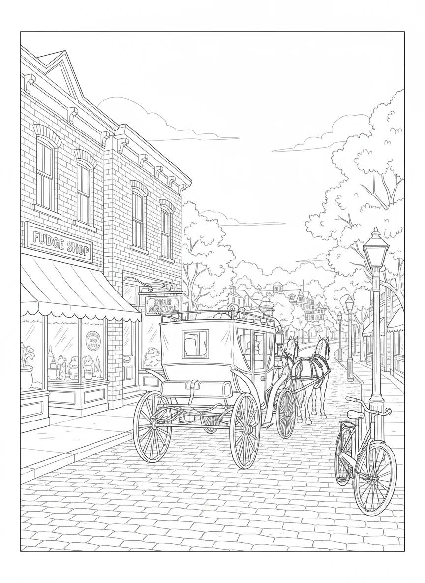 Mackinac Island Michigan: Detailed Adult Coloring Book - Page 3