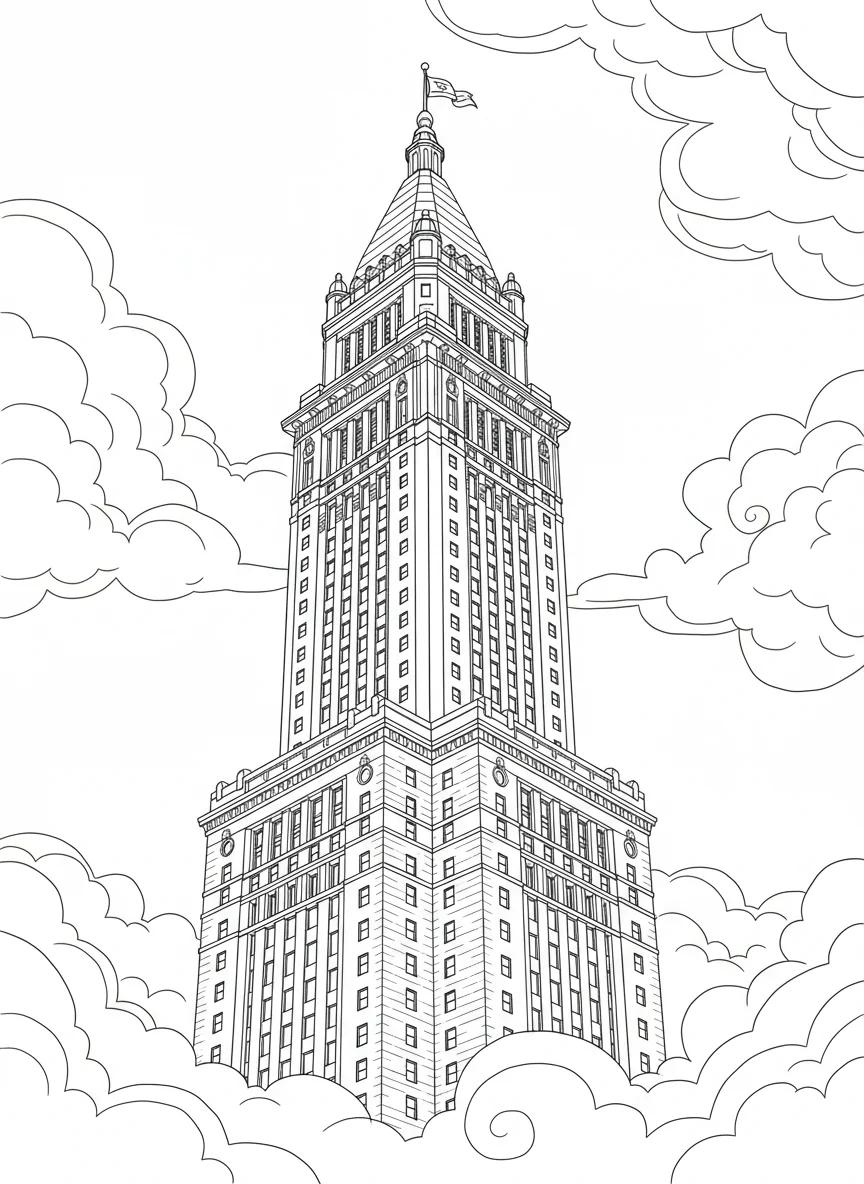 Cleveland Ohio Landmarks & Cityscapes: Adult Coloring Book - Page 2