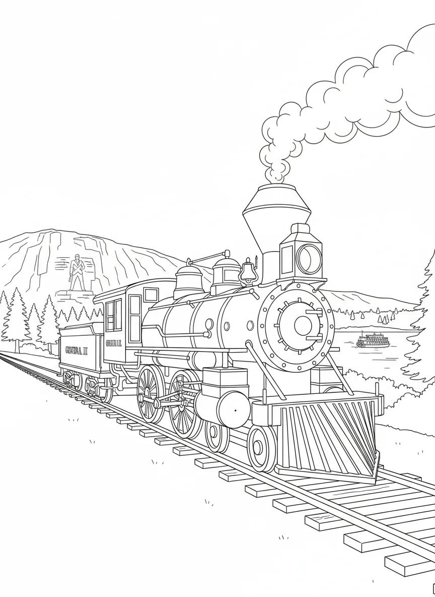 Stone Mountain Park & Landscapes: Adult Coloring Book - Page 3