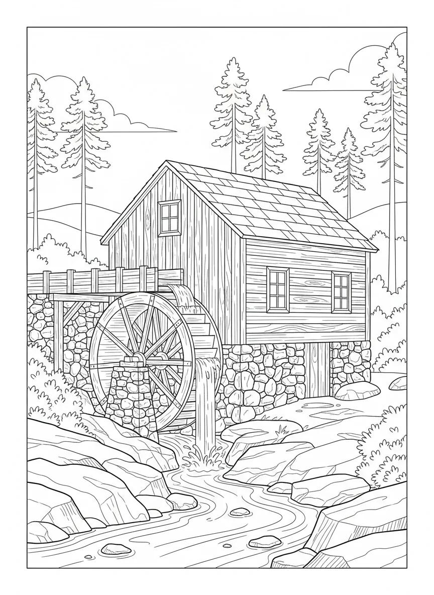 Stone Mountain Park & Landscapes: Adult Coloring Book - Page 4