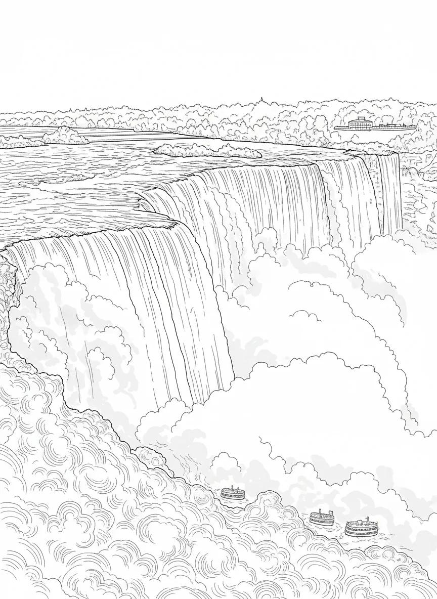 Niagara Falls Scenic Views: Adult Coloring Book - Page 3