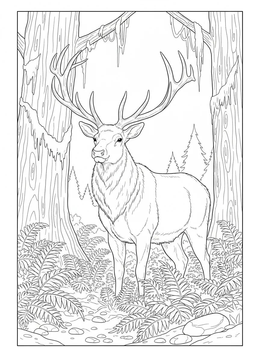 Olympic Peninsula National Park: Adult Coloring Book - Page 1