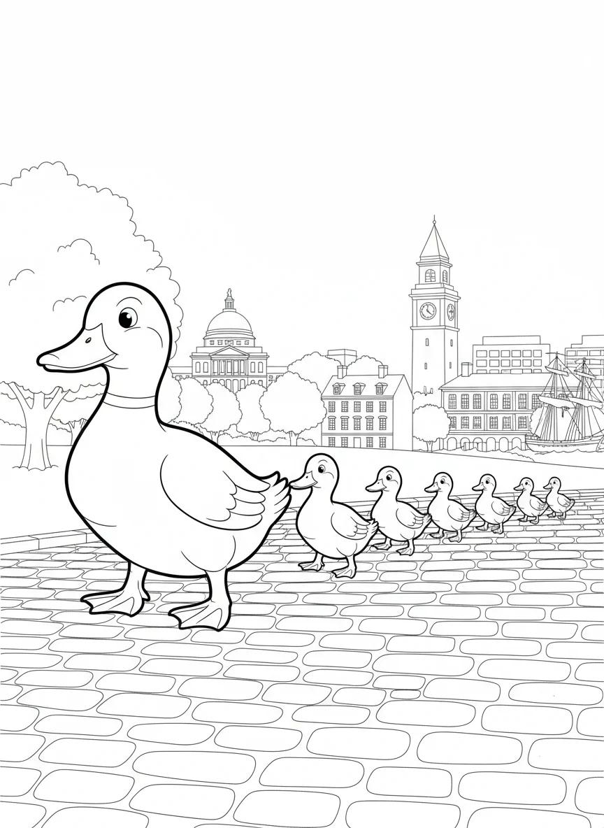 Boston, Massachusetts Landmarks: Adult Coloring Book - Page 2