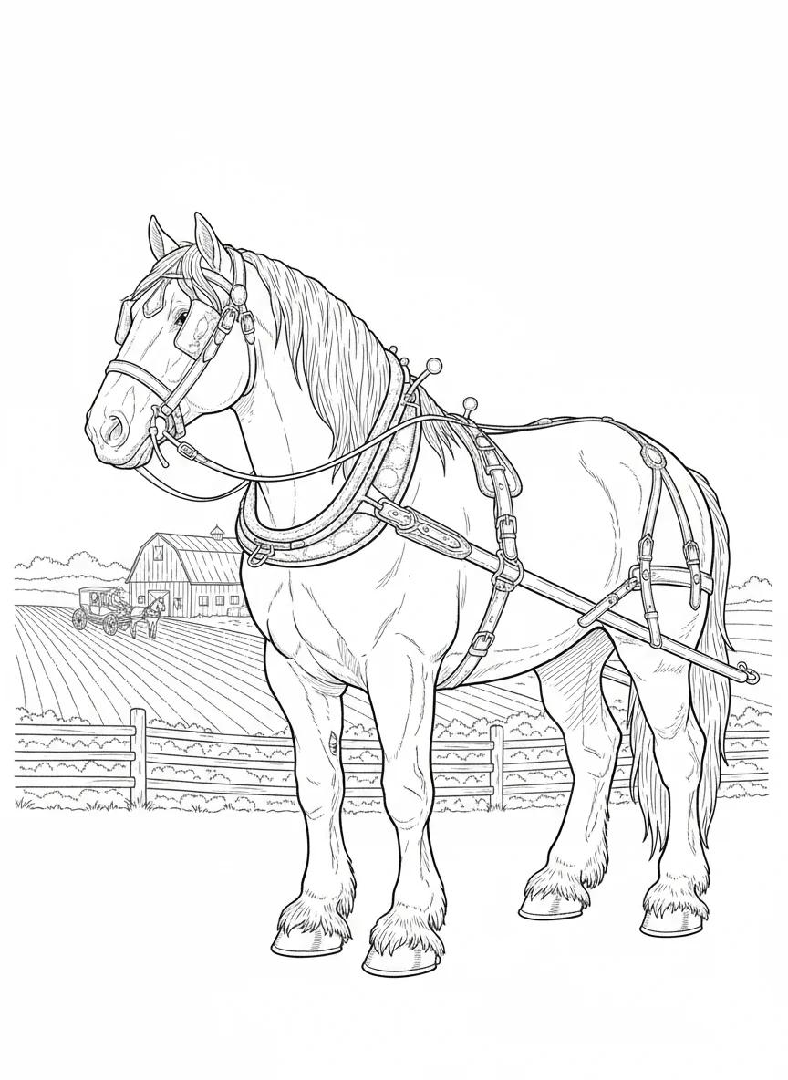 Amish Country Life and Landscapes: Adult Coloring Book - Page 3