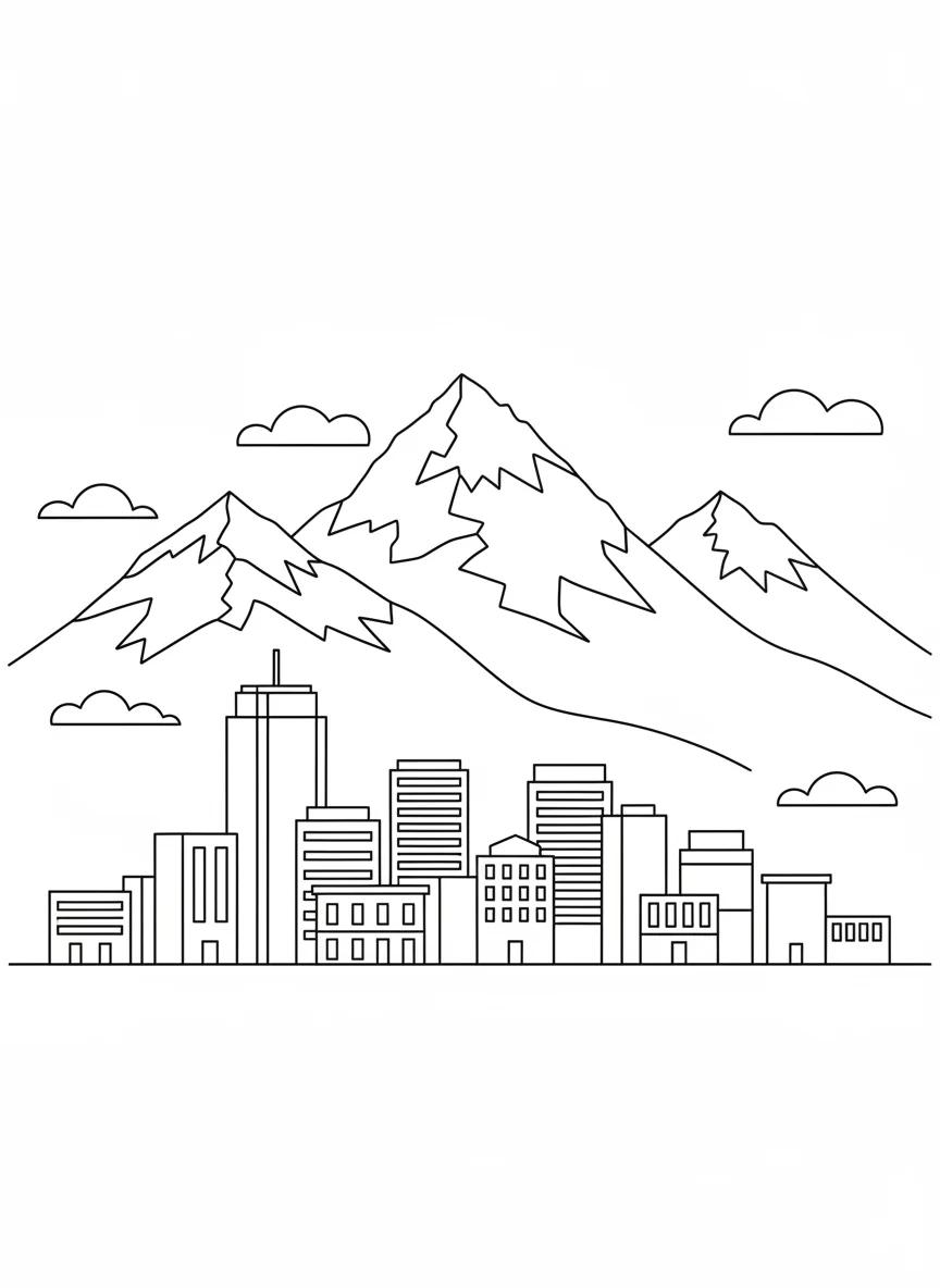 Anchorage Alaska Landmarks: Adult Coloring Book Collection - Page 2