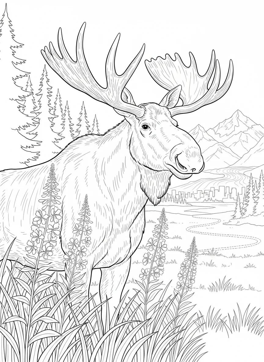 Anchorage Alaska Landmarks: Adult Coloring Book Collection - Page 7