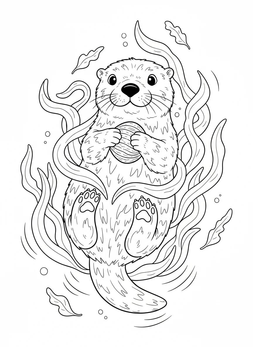 Monterey California Coastal Life: Adult Coloring Book - Page 1