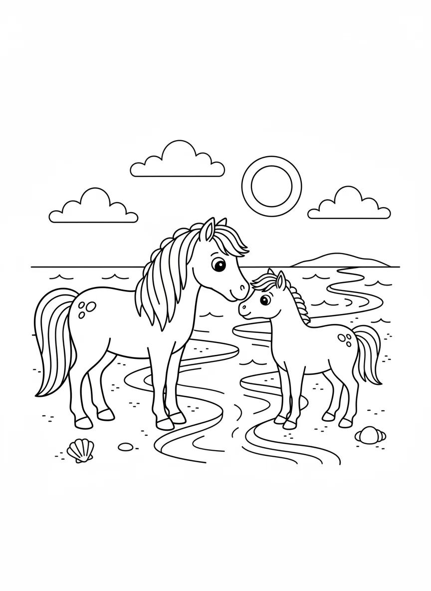 Chincoteague Ponies & Coastal Scenes: Adult Coloring Book - Page 3