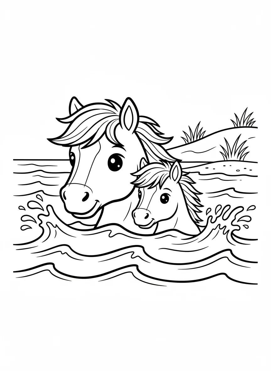 Chincoteague Ponies & Coastal Scenes: Adult Coloring Book - Page 16