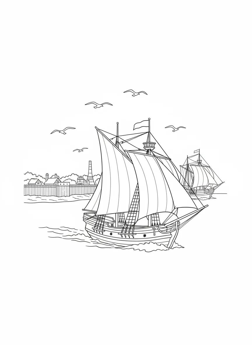 Historic Jamestown Settlement: Detailed Adult Coloring Book - Page 3