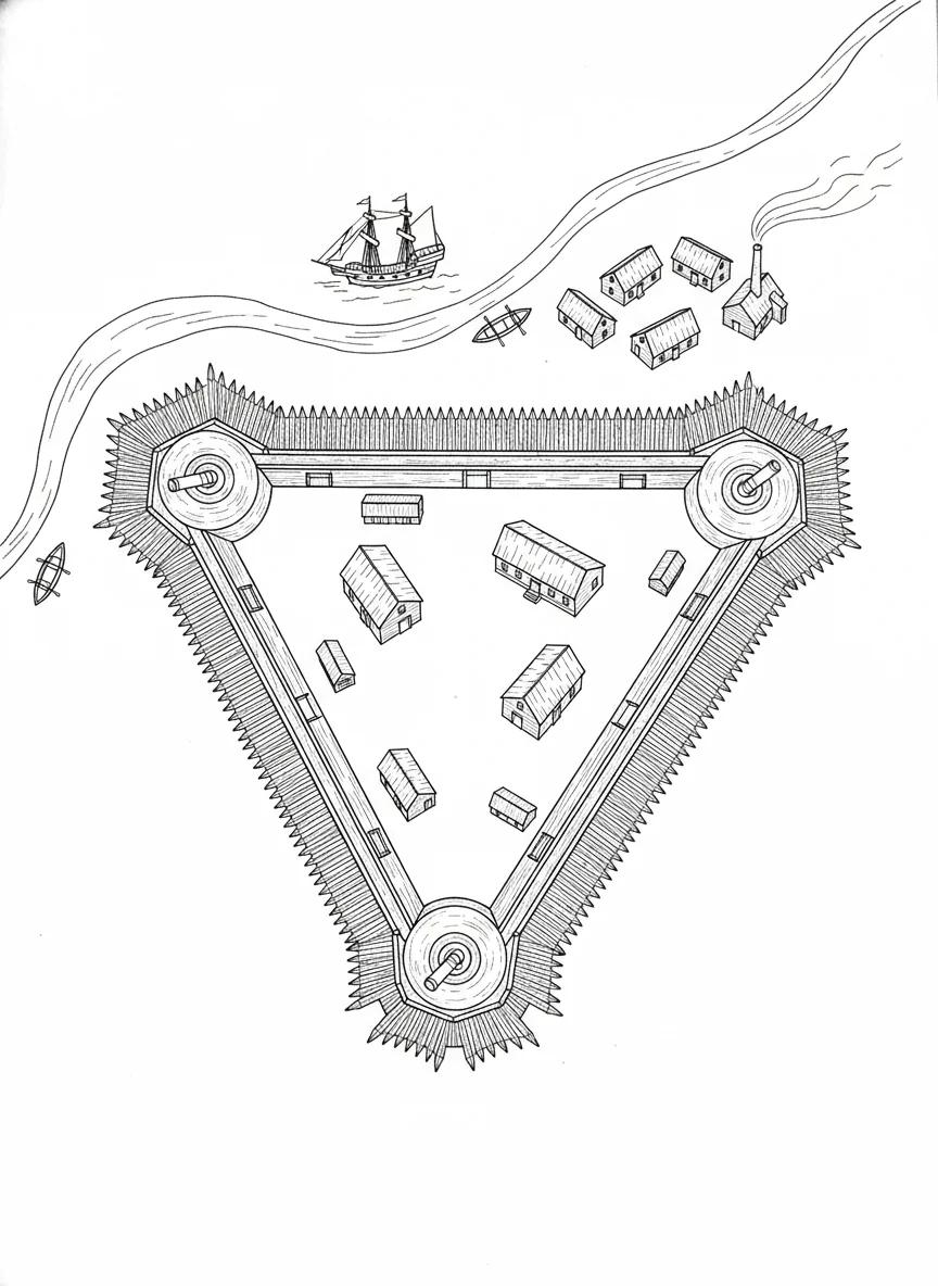 Historic Jamestown Settlement: Detailed Adult Coloring Book - Page 6