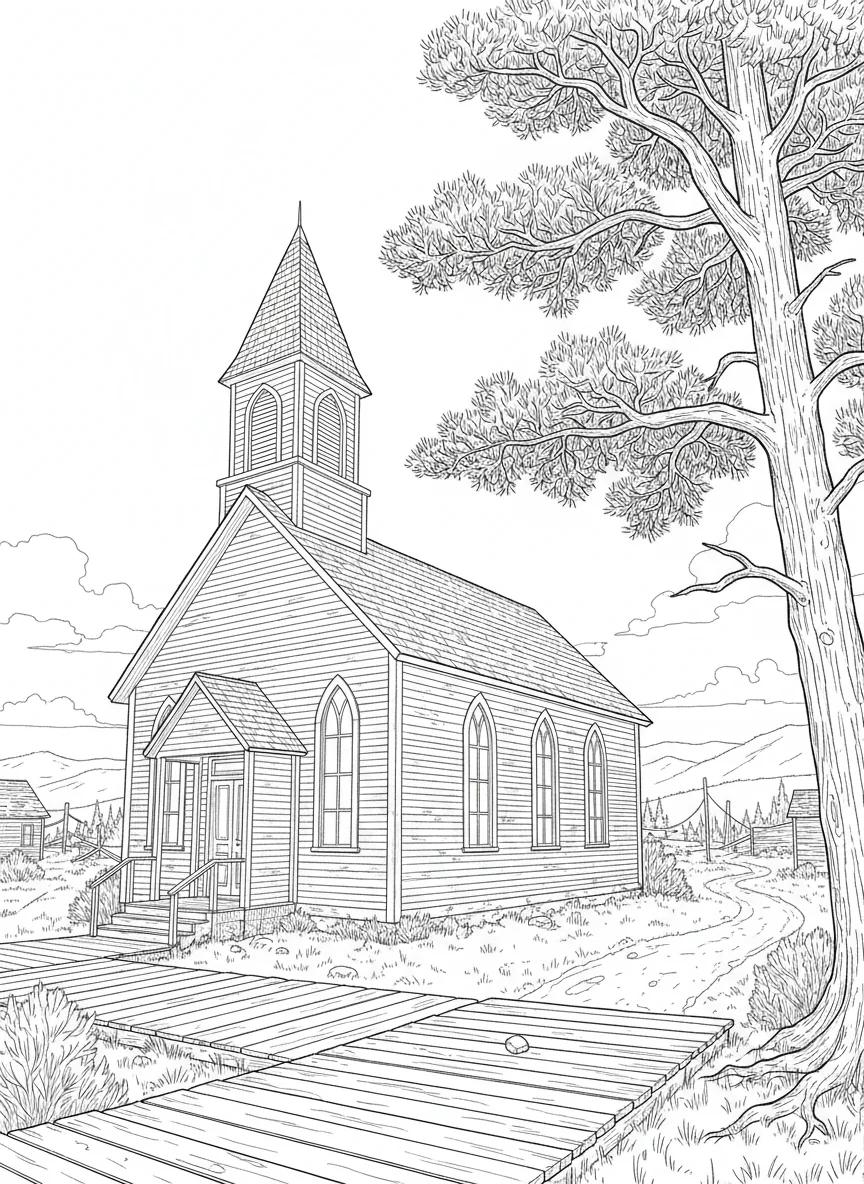 Ghost Towns of the West: Montana Adult Coloring Book - Page 4