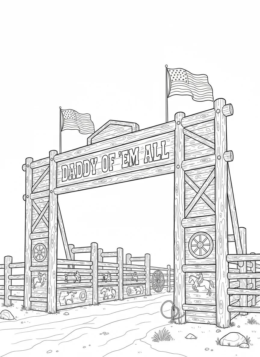 Cheyenne Frontier Days: Western Rodeo Adult Coloring Book - Page 1