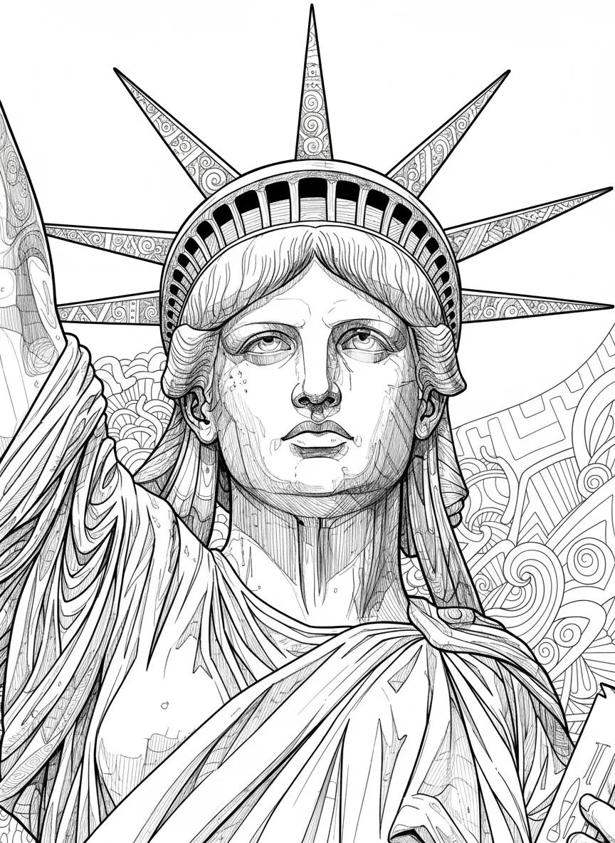 New York City Landmarks Coloring Book for Kids Ages 5-9: Iconic NYC Adventures - Page 1