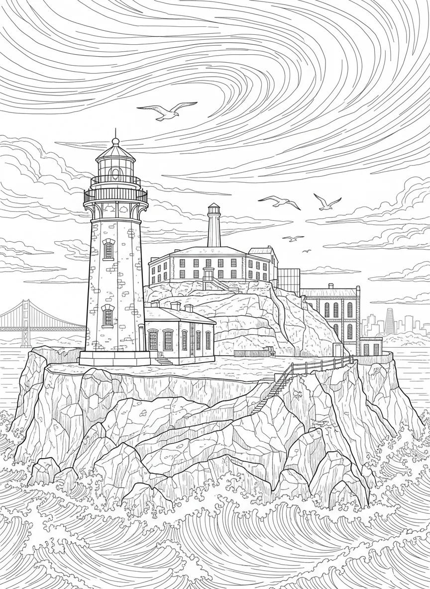 San Francisco Landmarks Coloring Book: Explore Iconic City Scenes for Kids 5-9 - Page 3