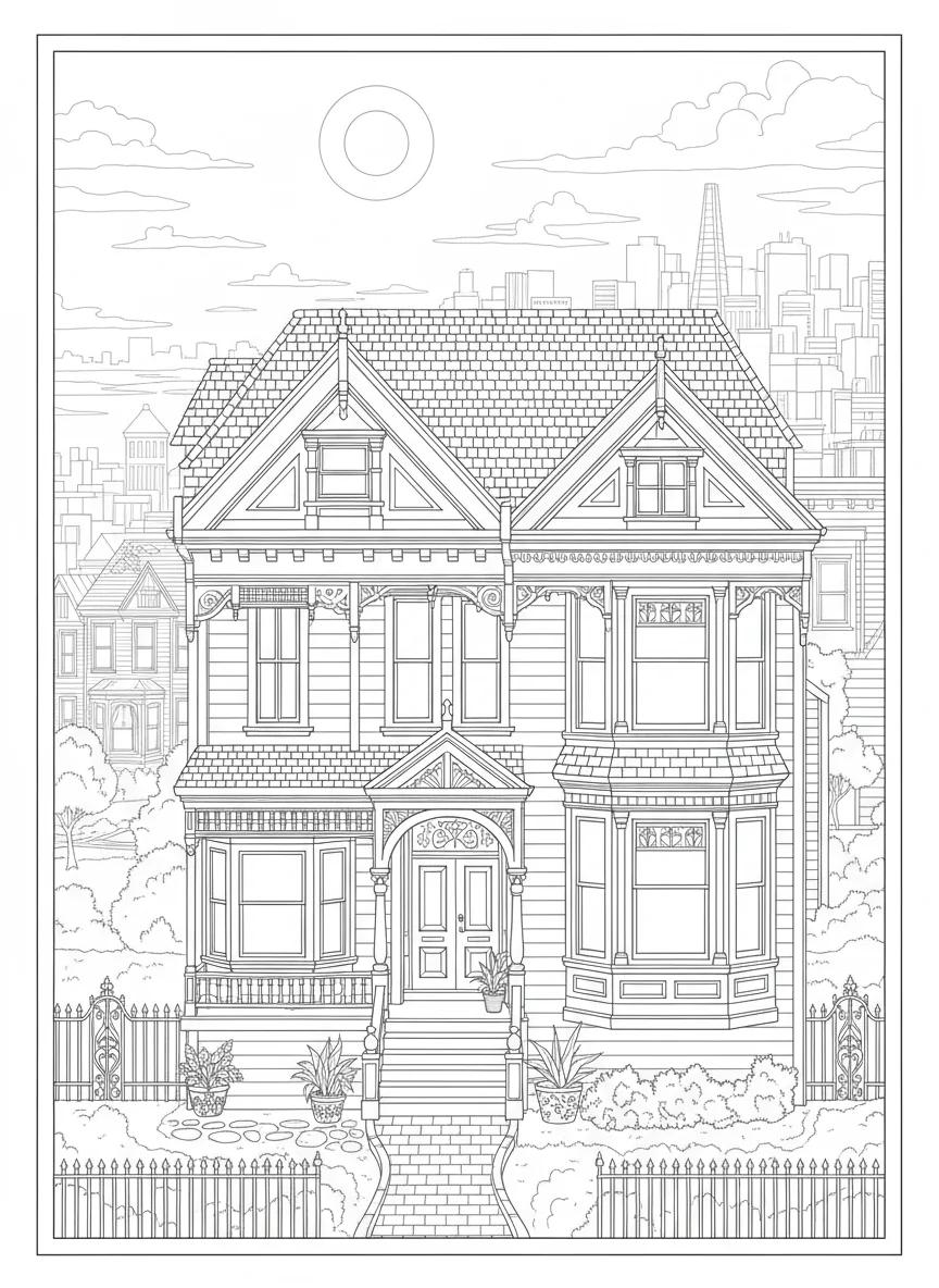 San Francisco Landmarks Coloring Book: Explore Iconic City Scenes for Kids 5-9 - Page 4