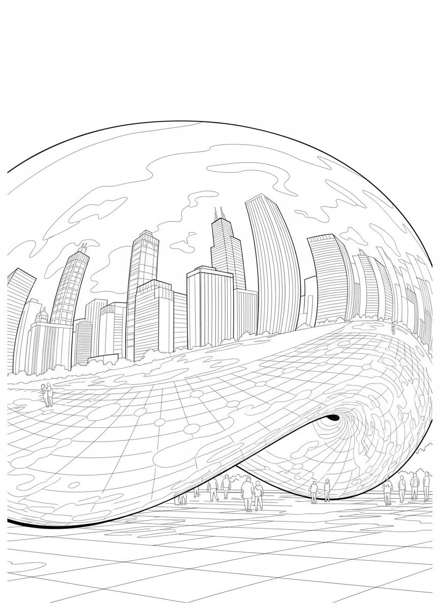 Chicago Landmarks & Architecture: Adult Coloring Book - Page 1