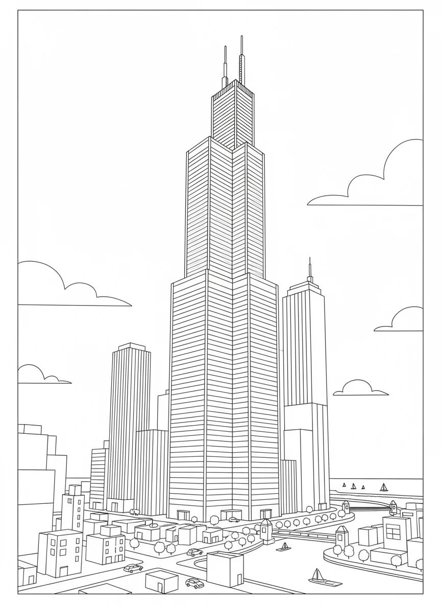 Chicago Landmarks & Architecture: Adult Coloring Book - Page 2