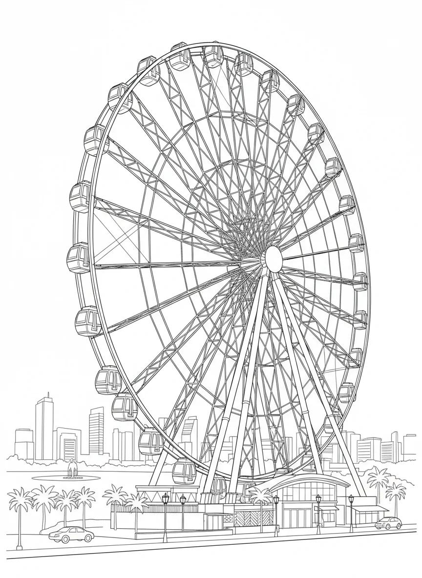 Orlando Landmarks & Thrills: Adult Coloring Book - Page 1